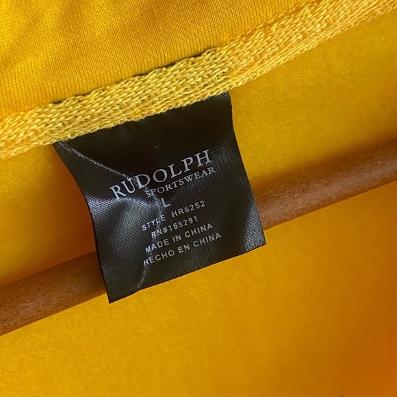 Rudolph Vibrant Yellow Hoodie Tracksuit Fleece Lined Loose Fit Size Large NWOT - Picture 6 of 15